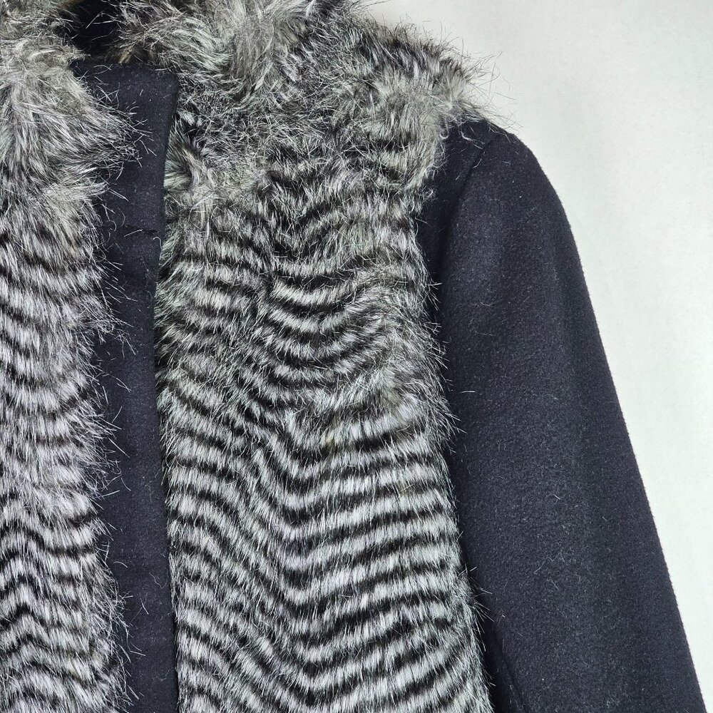 Ann Taylor Cashmere Faux Fur Long Waisted Coat, Sz XS - Picture 3 of 9